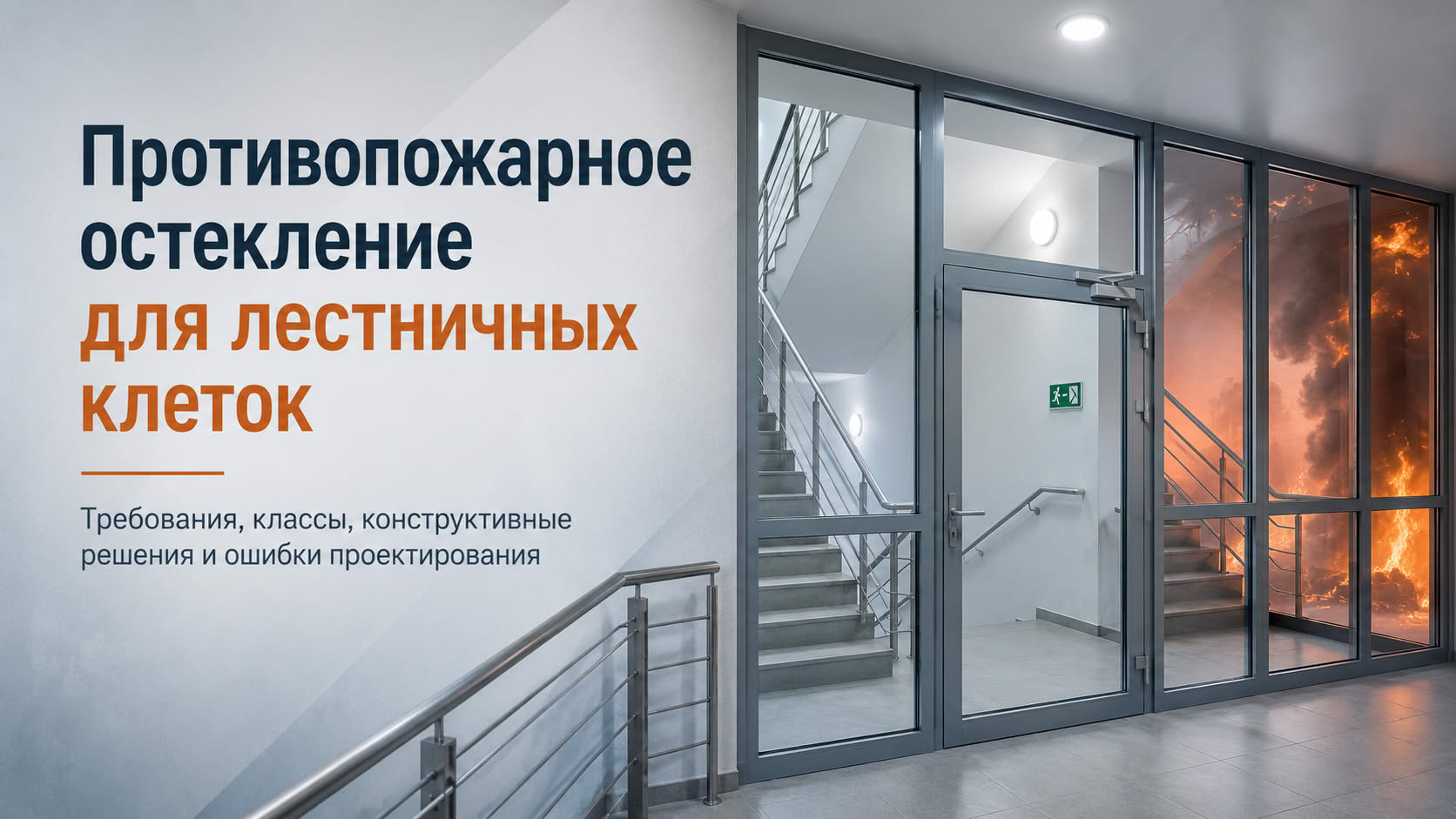 Противопожарное остекление лестничных клеток