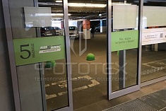Раздвижные противопожарные двери в ТЦ Космос